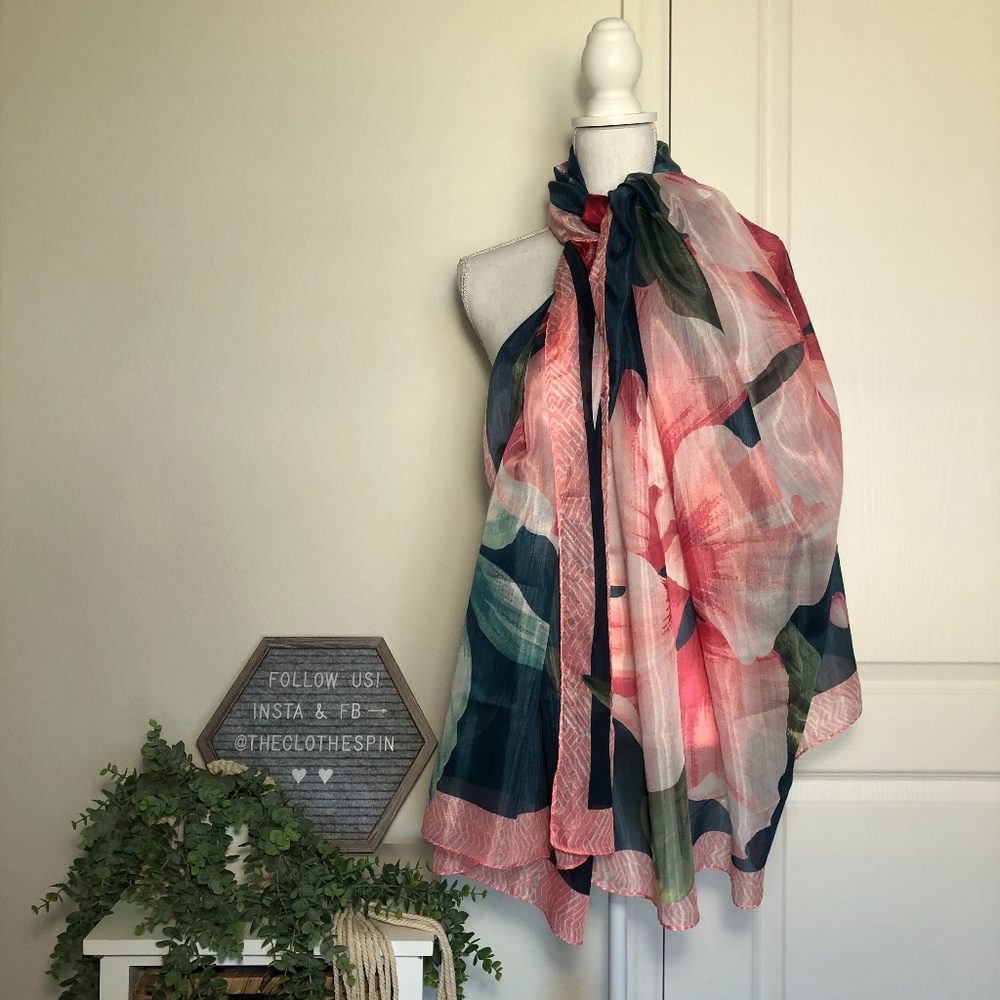 lightweight floral scarf